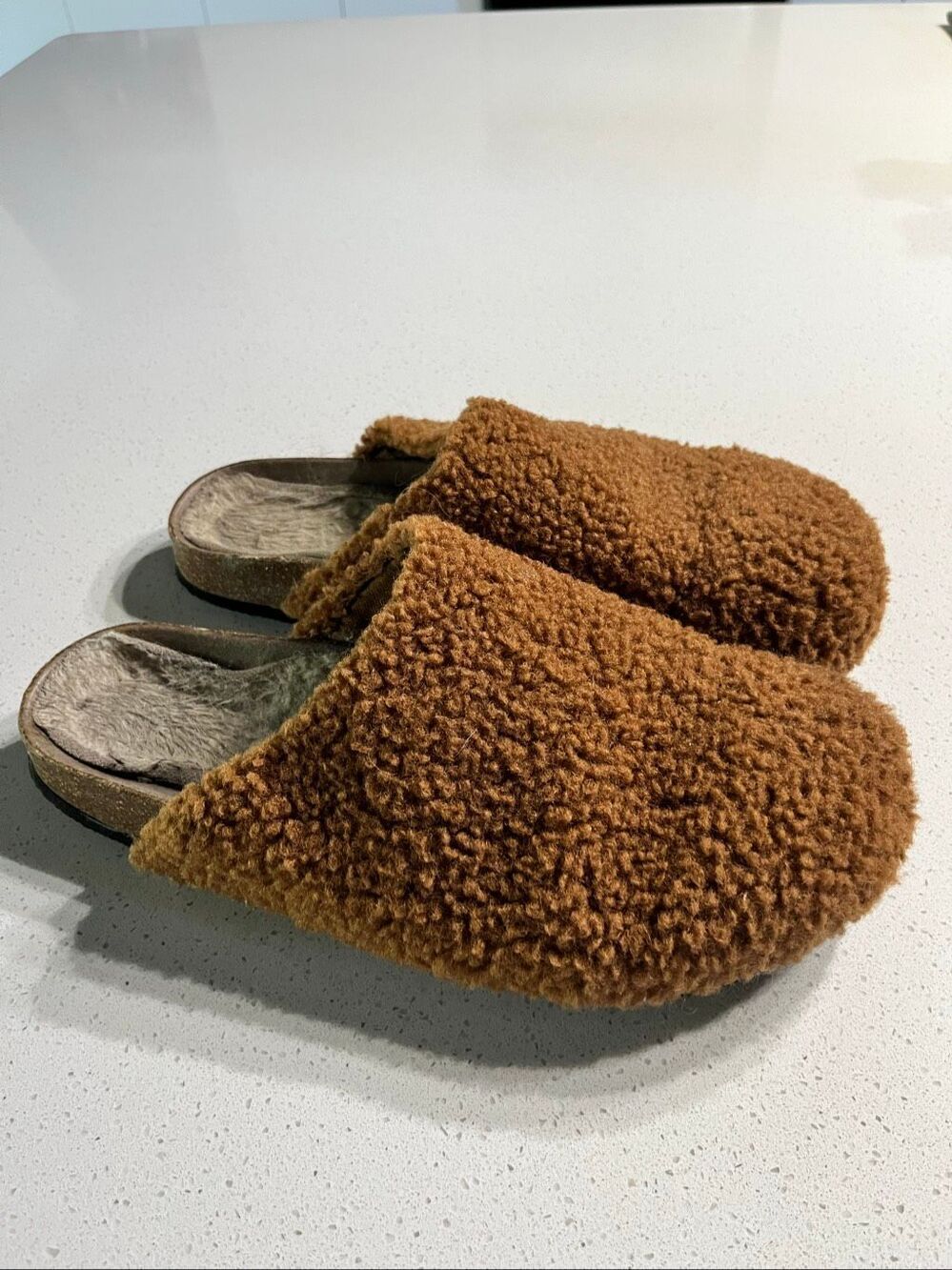 Dream Pairs Teddy Sherpa Clog Slippers Mens 10 Brown Fuzzy Mule Slip On